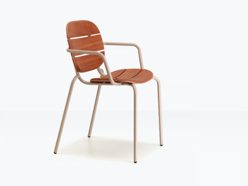 SI-SI WOOD - Steel and wood garden chair with armrests by SCAB DESIGN - view 2